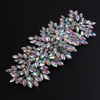 JWICOS Crystal Bride Wedding Hair Comb Hair Clip Flower Wedding Hair Accessories for Women and Girls (AB Crystal)