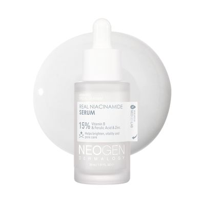 DERMALOGY by NEOGEN Real 15% Niacinamide Serum, Pore Minimizer, Dark Spot Face Serum, Hydrating Vegan Facial Serum with Zinc, Korean Skin Care (30 ml/1.01 Fl Oz)