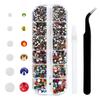 4240Pcs Flatback Multicolor Rhinestones Glass Crystal Gems for Nail Art Face Jewels Round with Tweezers and Picking Pen (SS6~SS20 Set) view 1