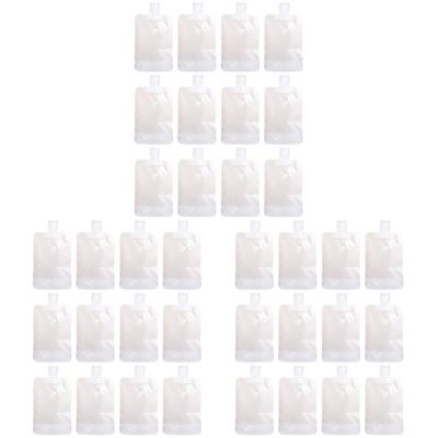 Cabilock 36pcs Expandable Liquid Travel Pouch Leakproof Toiletries Bag for Shampoo Lotion Space-saving Squeezable and Cute Bag for Women Men Portable Cosmetic