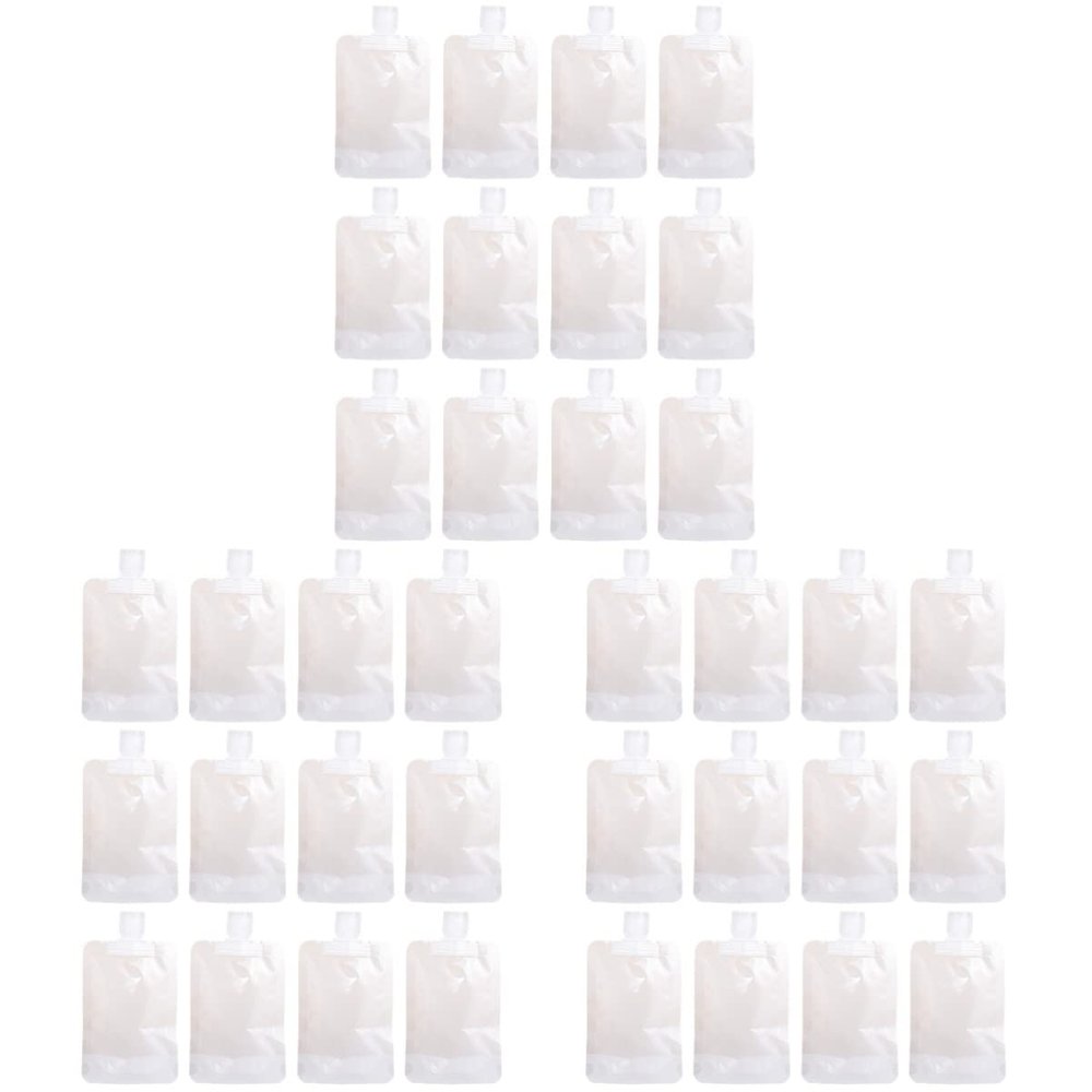 Cabilock 36pcs Expandable Liquid Travel Pouch Leakproof Toiletries Bag for Shampoo Lotion Space-saving Squeezable and Cute Bag for Women Men Portable Cosmetic