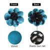 NAIHOD 4 Pcs Hair Snoods in Navy, Teal, Coffee - Fabric & Crocheted Net Hair Accessory for Women & Girls - Includes 4 Stylish Velvet-like Flower Hair Bun Covers for Professional, Neat Hair Bun view 2