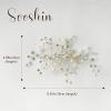 Sooshin Bridal Hair Comb Pearl Wedding Hair Accessories for Brides Crystal Wedding Headpiece for Bride and Bridesmaids Rhinestone Hair Accessory for Women and Girls (C-silver) view 2