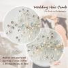Sooshin Bridal Hair Comb Pearl Wedding Hair Accessories for Brides Crystal Wedding Headpiece for Bride and Bridesmaids Rhinestone Hair Accessory for Women and Girls (C-silver) view 3