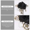 Beaupretty Steampunk Hair Clips with Tassels Chain Rose Flower Hair Clip Vintage Halloween Headdress Goth Gothic Hair Accessories for Women Girls Black view 2