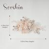 Sooshin Bridal Pearl Hair Comb, Crystal Rhinestone Headpiece for Brides, Bridesmaids and Women (B-rose gold) view 2