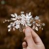 Sooshin Bridal Pearl Hair Comb, Crystal Rhinestone Headpiece for Brides, Bridesmaids and Women (B-rose gold) view 4