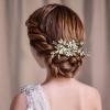 Sooshin Bridal Hair Comb Pearl Wedding Hair Accessories for Brides Crystal Wedding Headpiece for Bride and Bridesmaids Rhinestone Hair Accessory for Women and Girls (B-silver) view 1