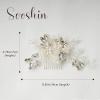 Sooshin Bridal Hair Comb Pearl Wedding Hair Accessories for Brides Crystal Wedding Headpiece for Bride and Bridesmaids Rhinestone Hair Accessory for Women and Girls (B-silver) view 2