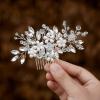 Sooshin Bridal Hair Comb Pearl Wedding Hair Accessories for Brides Crystal Wedding Headpiece for Bride and Bridesmaids Rhinestone Hair Accessory for Women and Girls (B-silver) view 4