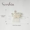 Sooshin Bridal Pearl Headpiece with Crystal Rhinestones - Hair Comb and Accessories for Brides, Bridesmaids, Women and Girls (D-silver) view 2