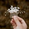 Sooshin Bridal Pearl Headpiece with Crystal Rhinestones - Hair Comb and Accessories for Brides, Bridesmaids, Women and Girls (D-silver) view 4