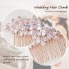 Sooshin Wedding Hair Comb, Bridal Hair Accessories for Brides, Rhinestone Hair Accessories for Women and Girls, Rose Gold (3.27*1.97 inches) view 3