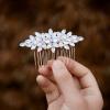 Sooshin Wedding Hair Comb, Bridal Hair Accessories for Brides, Rhinestone Hair Accessories for Women and Girls, Rose Gold (3.27*1.97 inches) view 4
