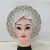 Wine African headtie with Beads auto asoebi gele Headwear Quality African Turban Headwraps by MSB Fabric co.2070 view 1