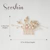 Sooshin Bridal Hair Comb Pearl Wedding Hair Accessories for Brides Crystal Wedding Headpiece for Bride and Bridesmaids Rhinestone Hair Accessory for Women and Girls (D-gold) view 2