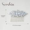 Sooshin Bridal Hair Comb, Crystal Wedding Headpiece for Brides, Rhinestone Hair Accessory for Women and Girls (Silver, 3.27*1.97 inches, Adjustable) view 2