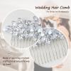 Sooshin Bridal Hair Comb, Crystal Wedding Headpiece for Brides, Rhinestone Hair Accessory for Women and Girls (Silver, 3.27*1.97 inches, Adjustable) view 3