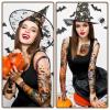 Yazhiji 44 Sheets Halloween Full Arm Temporary Tattoos Pumpkin Witch Sugar Skull Tattoo for Women Men Boys and Girls Zombie Make up Kit, Scar Waterproof Tattoos for Parties view 3