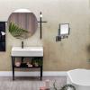 KannOrE Wall Mounted Bathroom Mirrors, Makeup Mirrors with Lights, Makeup Mirror, Easily Adjust to Any Position with Light 360 Rotation, for Bathroom Hotel Shaving Mirror (Matte Black USB Charging) view 2