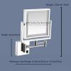 KannOrE Wall Mounted Bathroom Mirrors, Makeup Mirrors with Lights, Makeup Mirror, Easily Adjust to Any Position with Light 360 Rotation, for Bathroom Hotel Shaving Mirror (Matte Black USB Charging) view 3