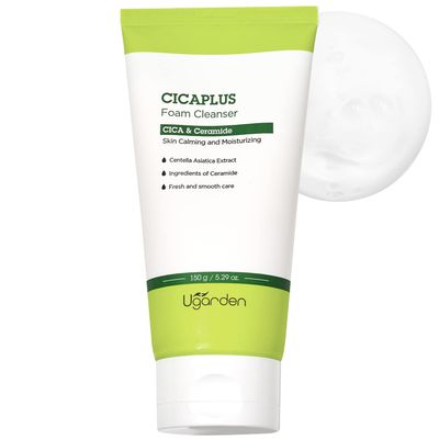 UGARDEN CICAPLUS Foam Cleanser - Cica and Ceramide - Hypoallergenic Deep Foaming Face Wash Calming & Refreshing Skin - Dermatologically Tested, 2.64oz.