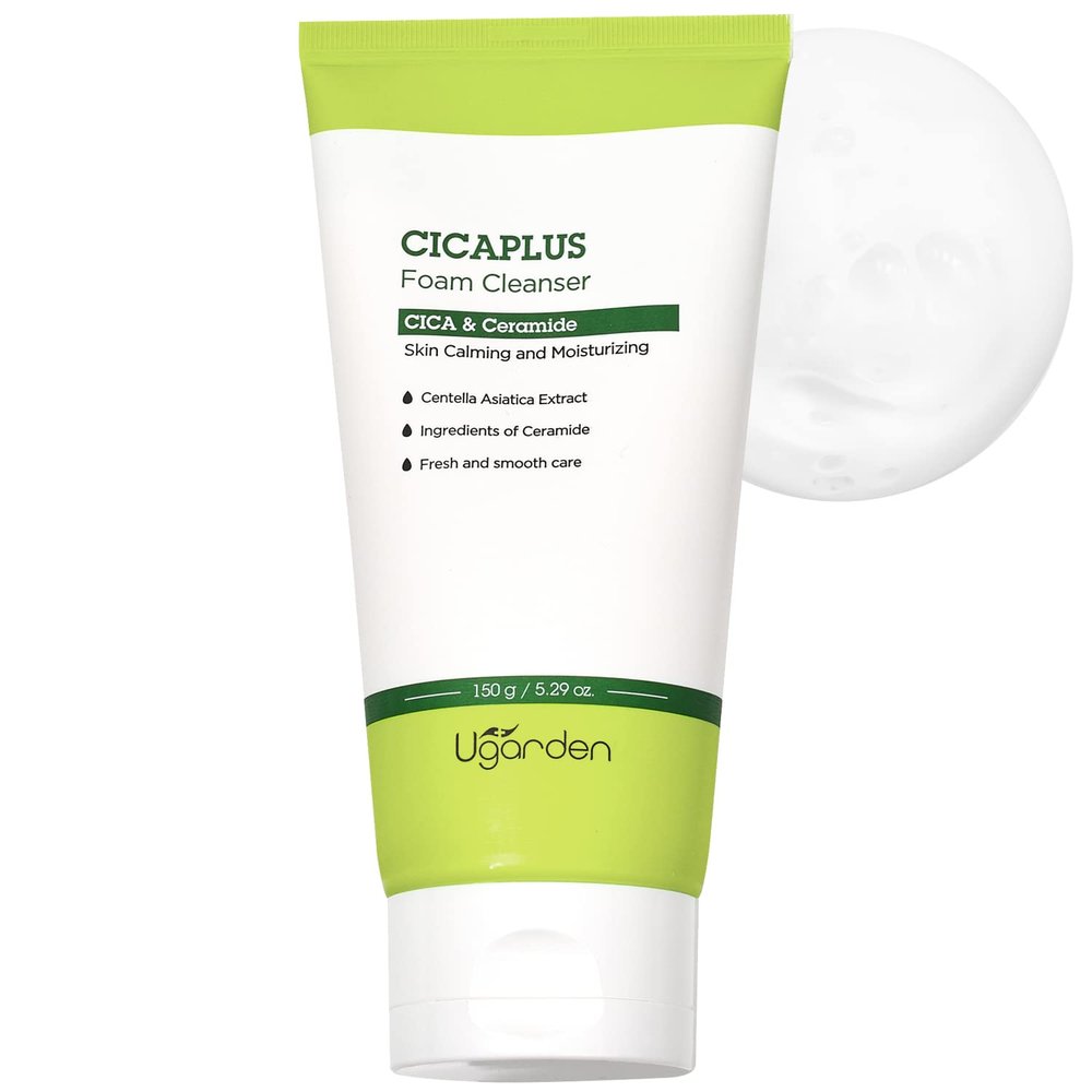 UGARDEN CICAPLUS Foam Cleanser - Cica and Ceramide - Hypoallergenic Deep Foaming Face Wash Calming & Refreshing Skin - Dermatologically Tested, 2.64oz.