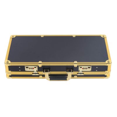 DENEST Barber Tool Travel Case Hairdresser Salon Clipper Trimmer Holder Organizer Box Tool Case with lock, Hair Styling Cutting Kit for Clipper Shears Combs Cosmetics Salon Beauty Supplies Gold