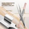 SGNEKOO Milia Remover Whitehead Extractor, Blackhead Tweezers with Angled Loop & Acne Needle Rose Gold in Case,Professional Facial Tool Kit view 4