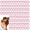 Juexica 50 Pcs Pink Velvet Scrunchies Bulk Valentine's Day Gift Soft Hair Scrunchy Cute Hair Ties Scrunchies Solid Color Elastic Bands for Women Girl Accessories Party Favors (Pink) view 1