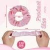 Juexica 50 Pcs Pink Velvet Scrunchies Bulk Valentine's Day Gift Soft Hair Scrunchy Cute Hair Ties Scrunchies Solid Color Elastic Bands for Women Girl Accessories Party Favors (Pink) view 2
