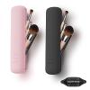 2 Pack Makeup Brush Organizer, Travel Makeup Brush Holder for Travel Size Toiletries, Mini Small Cosmetic Makeup Bag Travel Essentials for Vanity, Soft Sleek Makeup Brush Case Set (Black&Pink) view 1