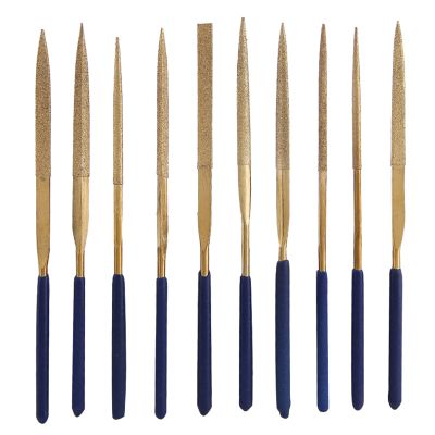 Nail Files, 10pcs Alloy Coated Grinding Grit Emery Board Manicure Tools Needle Files Set Repair Tools Nail Buffering Files Emery Boards Pedicure Tools Set