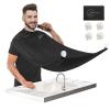 Beard Bib Apron for Men,Christmas Day Gift Beard Hair Catcher for Sink Non-Stick Beard Cape,1 Size Fits All,Grooming Accessorie Gift for Dad or Husband(Black) view 1