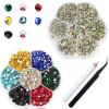 3150Pcs ss4-ss20 Rhinestones,Clear ab Diamond Nails Stone+Colorful Nail Gems,Small Round Flatback Rhinestones for Crafts/Makeup,Aurora Nail Stones Kit with Wax Pen and Tweezer,HINABTRU view 1