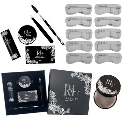 Eyebrow Stamp and Stencil Kit for Perfect Brow Shaping| Brow Stamp Kit Reusable Eyebrow Stencils Waterproof & Long-lasting