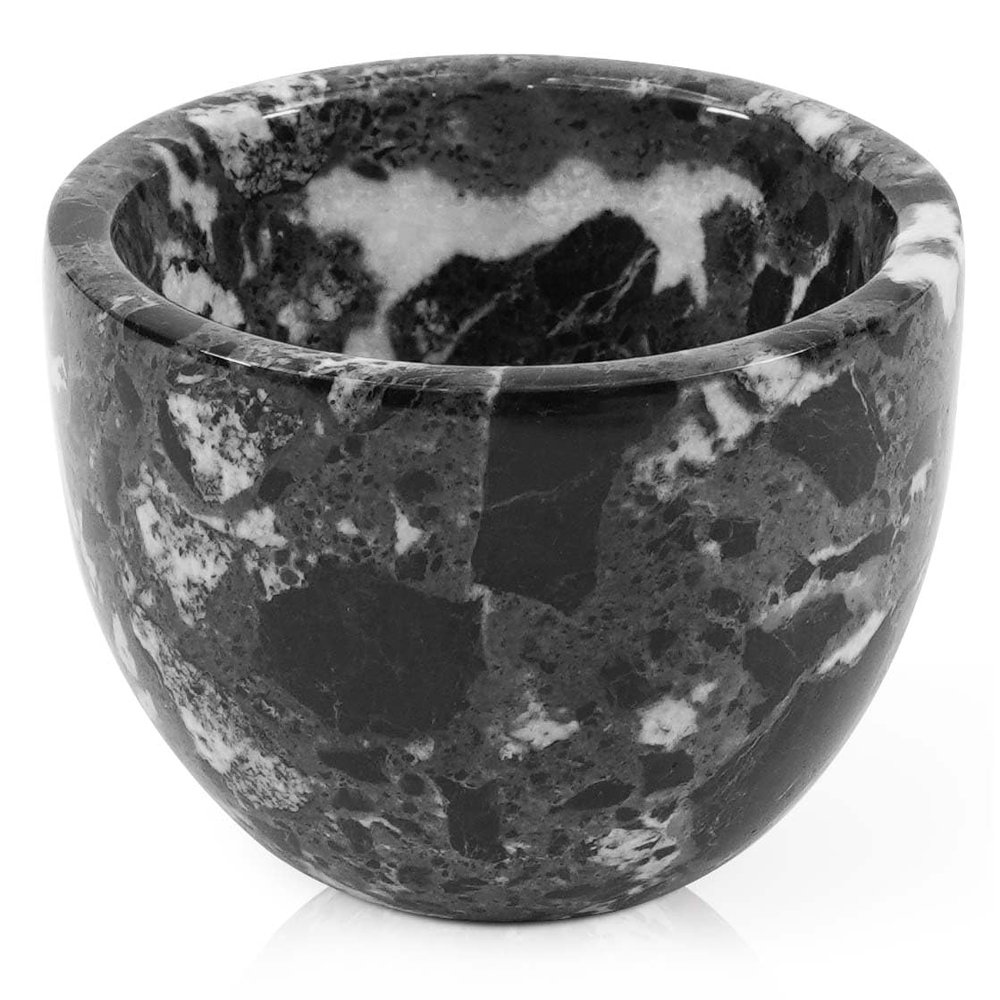 Radicaln Marble Shaving Bowl 3" Inch Black Handmade Shave Soap Holder for Men, Barber Accessories & Supplies, Luxury Stone Bowl for Shaving Cream & Aftershave Foam