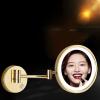 BhjKL 10 Inch Makeup Mirror Wall Mounted 7X Magnifying, 180 Swivel Cosmetic Mirror Dimmable Extend, Retractable Vanity Mirror, Shaving Bathroom Mirror (Gold plugX7) view 2