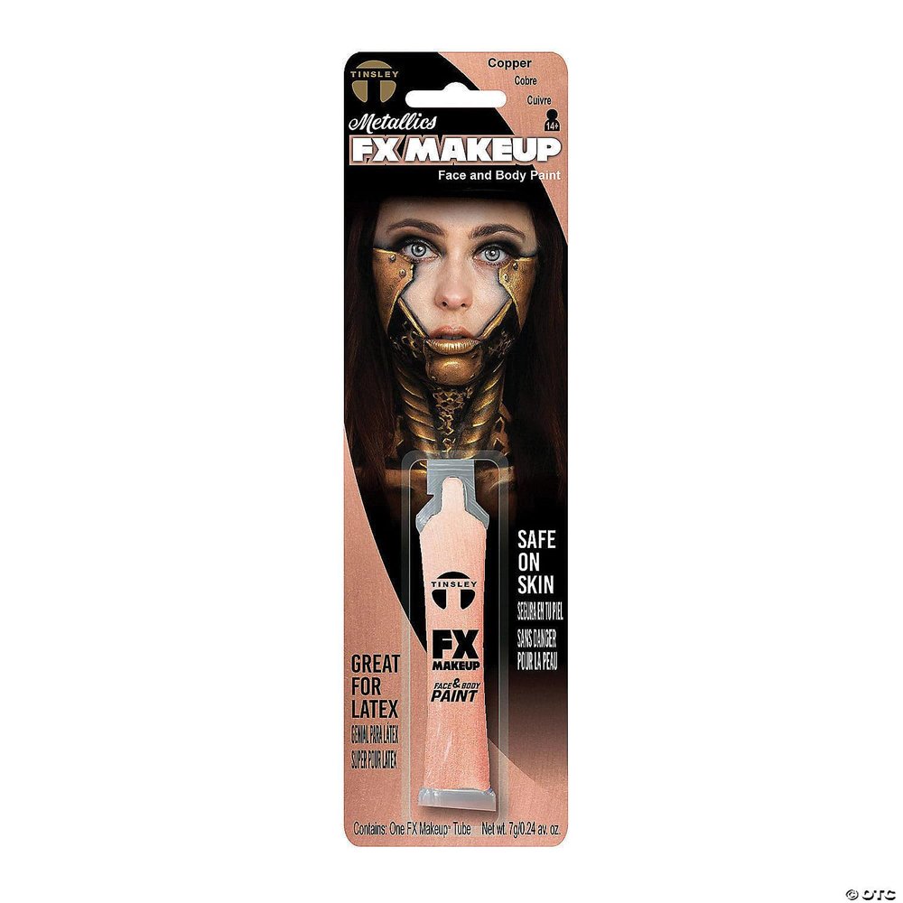 Tinsley Transfers FX Makeup - Face and Body Paint Water-Based Cream 7g / 0.24 oz Tube (Metallic Copper) 1 count