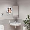 BhjKL Wall Mounted Makeup Mirror 7X Magnification with Lights, Vanity Mirror 360 Extendable 8-Inch Double Sided Swivel Cosmetic Mirror, for Bedroom or Bathroom (Silver Hard wireX7) view 2