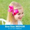 Divine Creations Girls' Collegiate Themed Game Day Two-Tone Hair Bow by Wee Ones on a WeeStay Clip, Classic Grosgrain, Medium, Clemson view 3