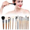 15pcs Professional Walnut Handle Cosmetic Brush Eye Shadow Brush Set view 3