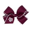 Divine Creations Girls' Collegiate Themed Game Day Logo Print Hair Bow by Wee Ones on a WeeStay Clip, Moonstitch, Medium, Texas A&M view 1