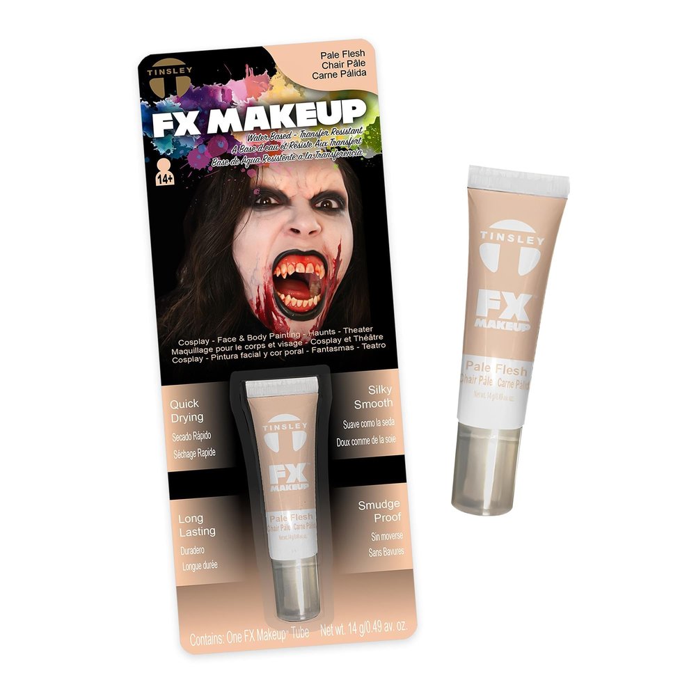Tinsley Transfers FX Makeup - Face and Body Paint - Water-Based Cream - 7g / 0.24 oz Tube (Pale Flesh), 1.0 Count