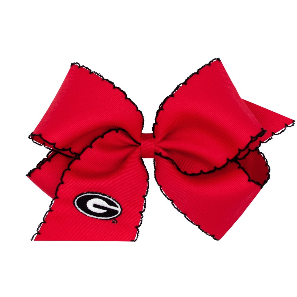 Divine Creations Girls' Collegiate Themed Game Day Logo Print Hair Bow by Wee Ones on a WeeStay Clip, Moonstitch, King, Georgia