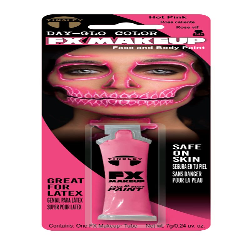 Tinsley Transfers FX Makeup - Face and Body Paint - Water-Based Cream - 7g / 0.24 oz Tube (DayGlo Hot Pink)