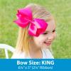 Divine Creations Girls' Collegiate Themed Game Day Two-Tone Hair Bow by Wee Ones on a WeeStay Clip, Classic Grosgrain, King, Arkansas view 3