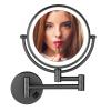 BhjKL Wall Mounted Lighted Makeup Vanity Mirror, 8 Inch Cosmetic Mirror 7X Magnification 360 Swivel Makeup Mirror, Double-Sided Bathroom Mirror for Bathroom Hotels (Black plugX7) view 1