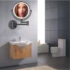 BhjKL Wall Mounted Lighted Makeup Vanity Mirror, 8 Inch Cosmetic Mirror 7X Magnification 360 Swivel Makeup Mirror, Double-Sided Bathroom Mirror for Bathroom Hotels (Black plugX7) view 2