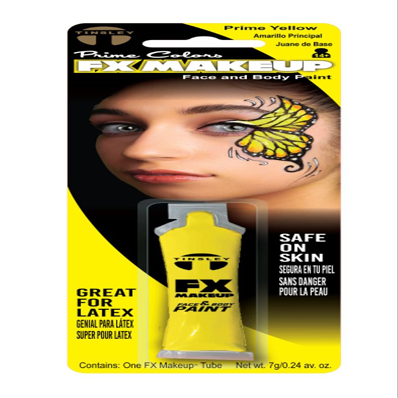 Tinsley Transfers FX Makeup - Face and Body Paint - Water-Based Cream - 7g / 0.24 oz Tube (Prime Yellow)